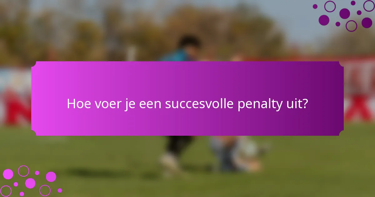 Hoe voer je een succesvolle penalty uit?